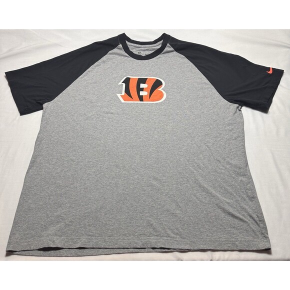 Cincinnati Bengals Nike Tee 3XL XXXL Gray Black NFL Dri Fit Shirt NFL *READ - Picture 1 of 10